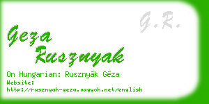 geza rusznyak business card